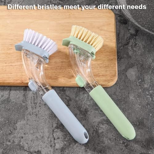 DAPOWER Dish Brush with Handle and Soap Dispenser 1
