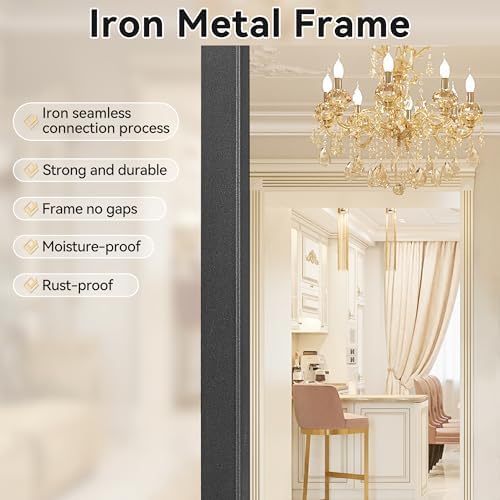 Heymirro 30x40 Inch Black Metal Framed Mirror