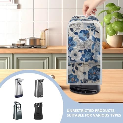 Blue Flower Can Opener Cover Dust Protector for Manual Can Opener