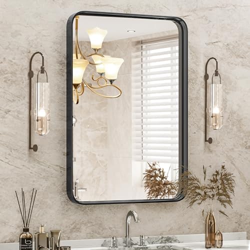 22x30 Black Vanity Mirror with Anti-Rust Frame