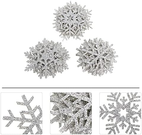 Beavorty 30pcs Silver Snowflake Iron On Patches