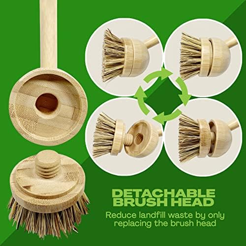 June Lily Long Coconut Dish Brush - Vegan Compostable