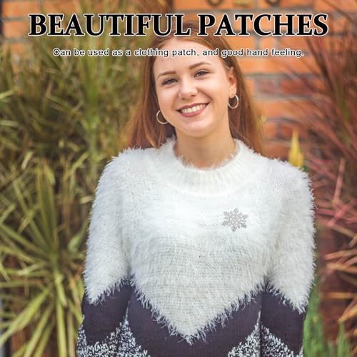Beavorty 30pcs Silver Snowflake Iron On Patches