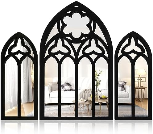 3Pcs Gothic Wall Mirror Set for Home Decor