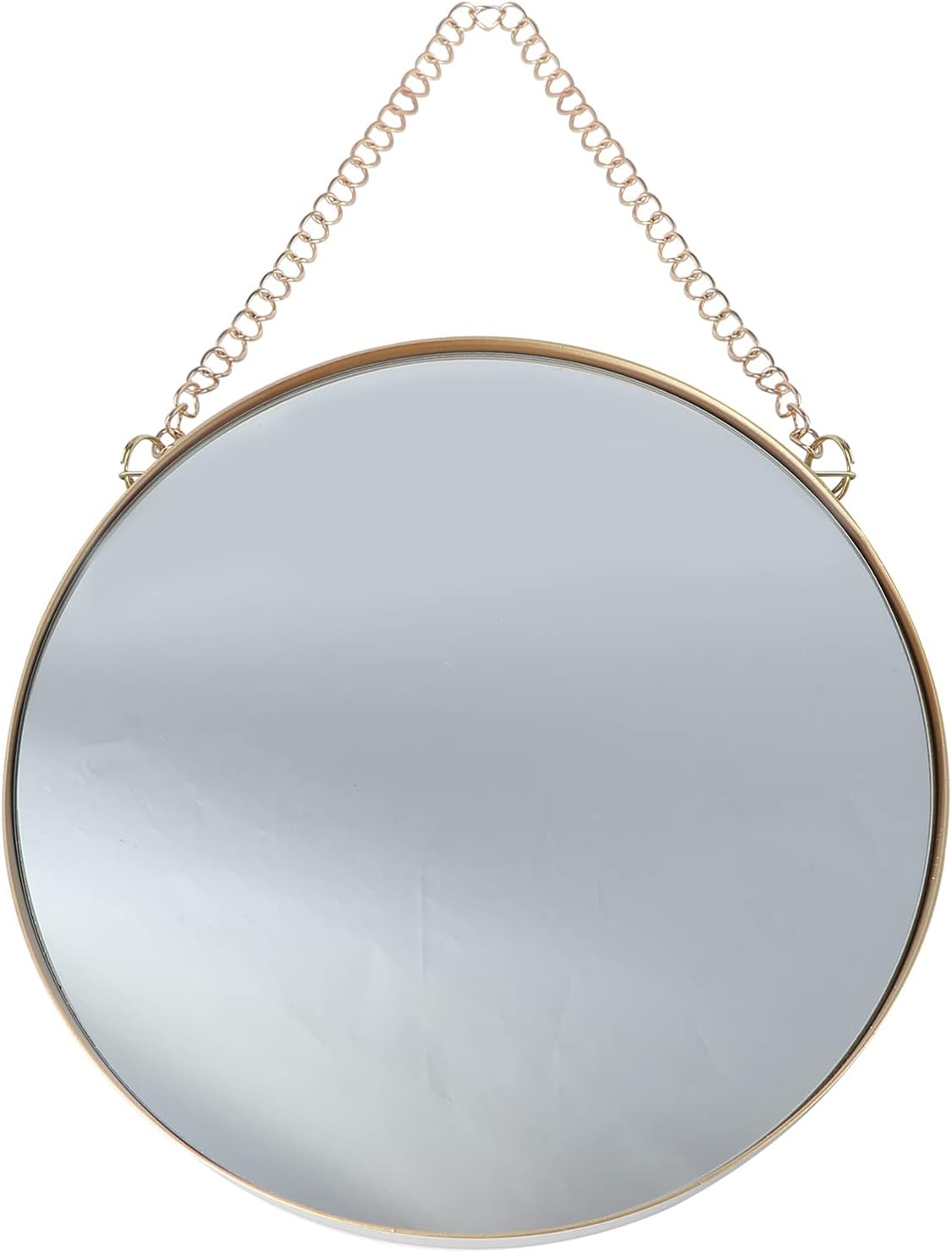 Veemoon Wall Hanging Round Mirror 10x15 Gold Frame with Chain for Home Decor