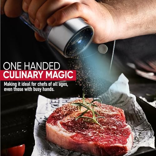 Premium Rechargeable Salt and Pepper Grinder Set - 6 Coarseness Levels