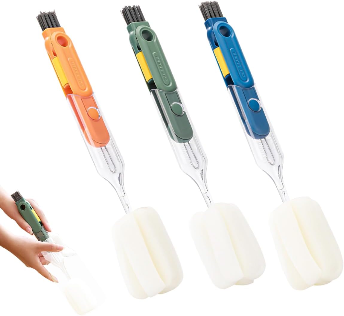 3 PCS 5 in 1 Multifunctional Cleaning Brush Set for Cups and Bottles