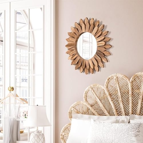 ILIEMOC Wood Frame Bohemian Wall Mirror
