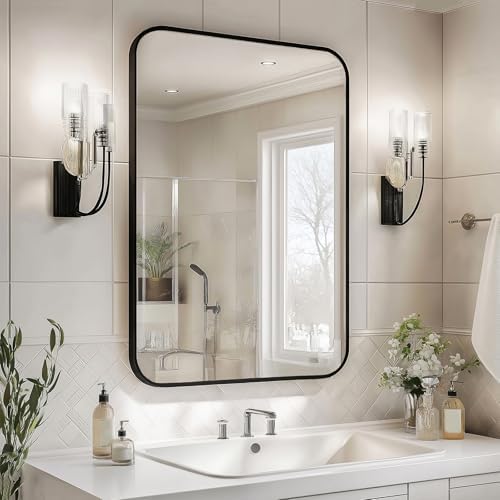 Sunniry 18x22 Inch Black Bathroom Mirror