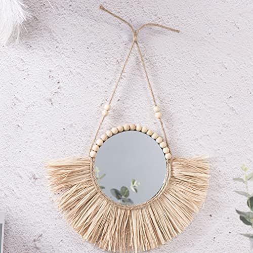 Beavorty Vintage Rattan Round Wall Mirror 1