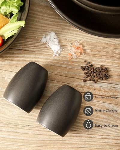Tikooere Salt Pepper Shakers Set Matte Black