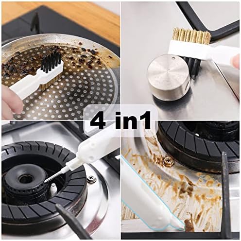 Zeckzoin Deep Gas Stove Cleaning Brush 4-in-1 with Scraper and Rotatable Nail