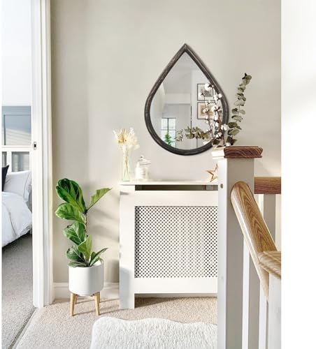 FEUFOAM Black Teardrop Wall Mirror 16x20 Inches