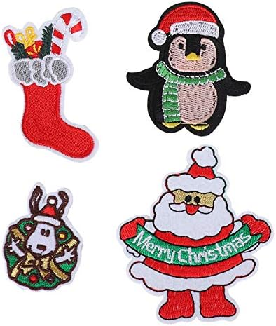 Garosa 24Pcs Christmas Embroidery Patches DIY Decor