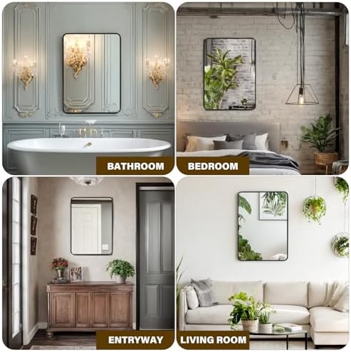 GAOMON 28x40 Inch Bathroom Mirror Metal Frame