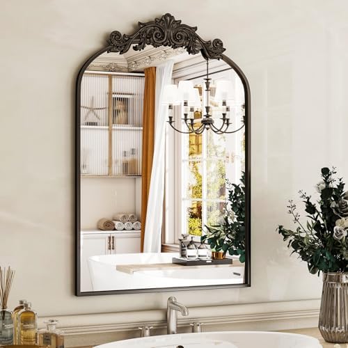 XRAMFY 30x20 Inch Arched Vintage Black Mirror