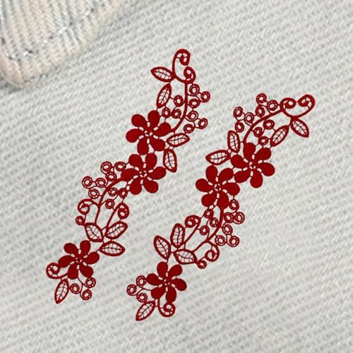 2Pack Embroidered Lace Patches for Clothing and Bridal Wear