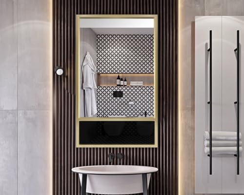 BAODANFU 24x40 Rectangle Wall Mirror with Gold Frame 1