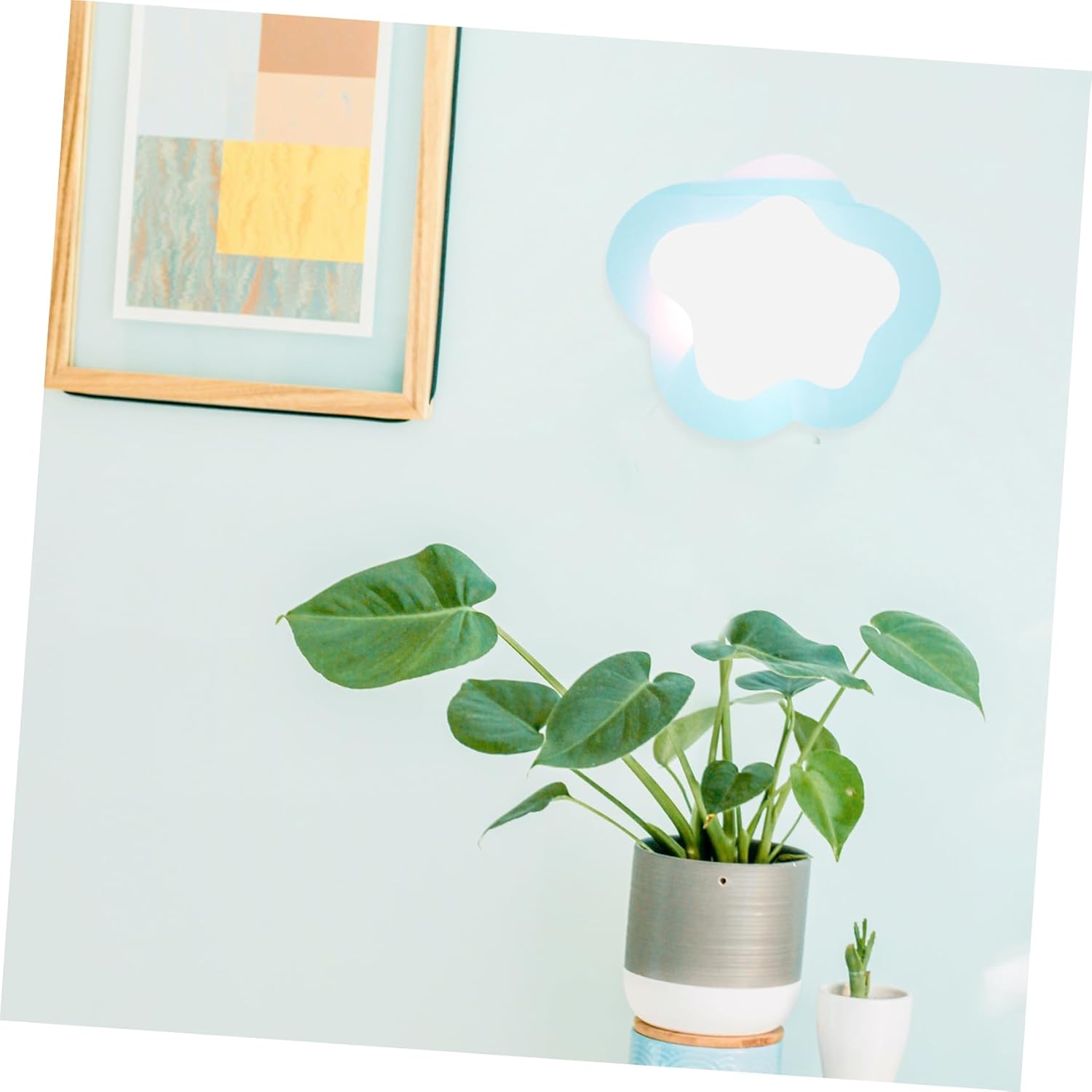 Unomor Cloud Shaped Wall Mirror with Colorful Waves