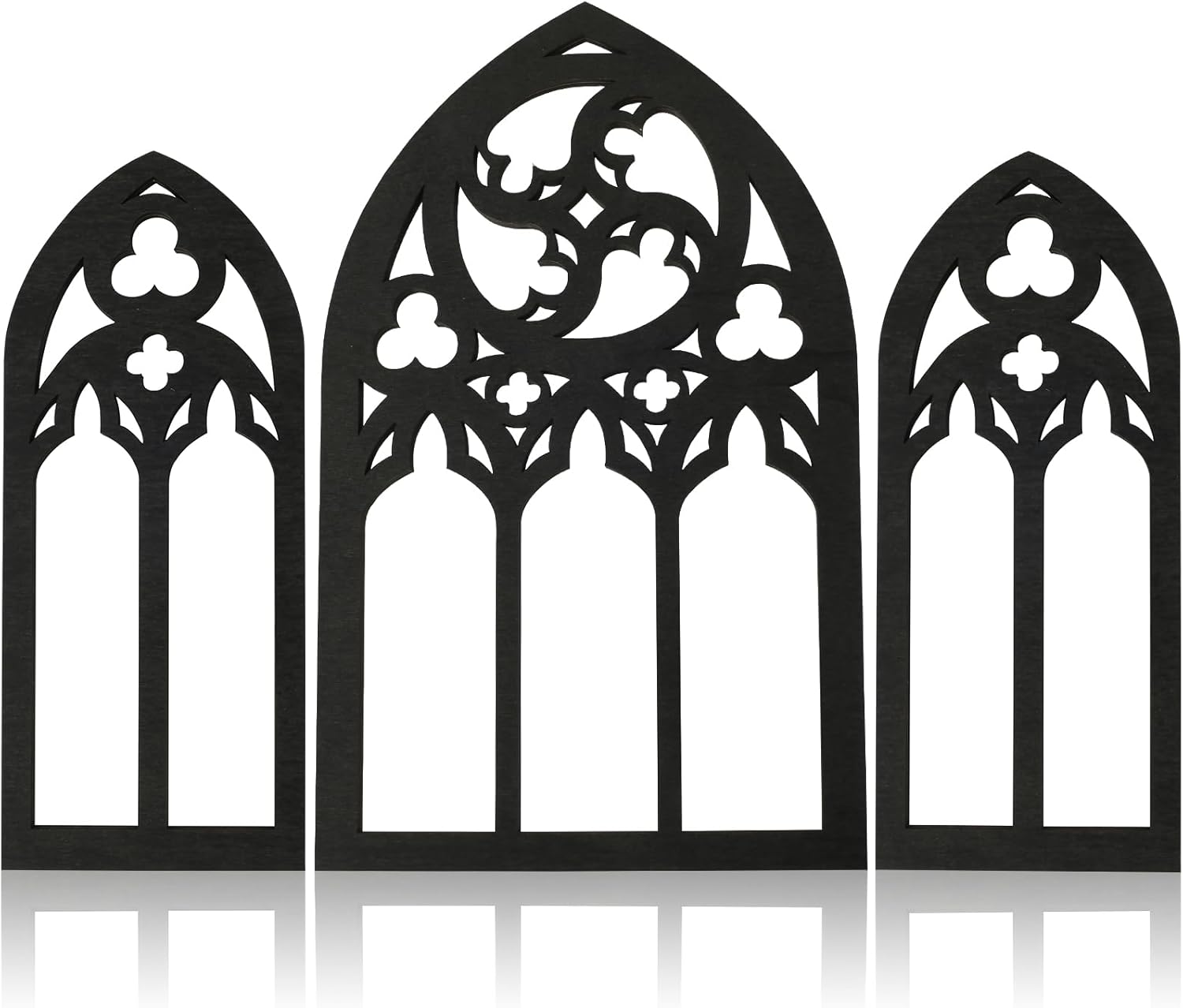 3Pcs Gothic Arched Wall Mirror Set for Home Decor