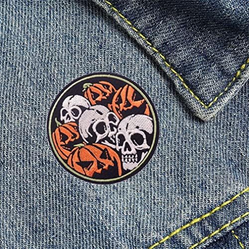 Pumpkin Skull Embroidery Stickers DIY Patch
