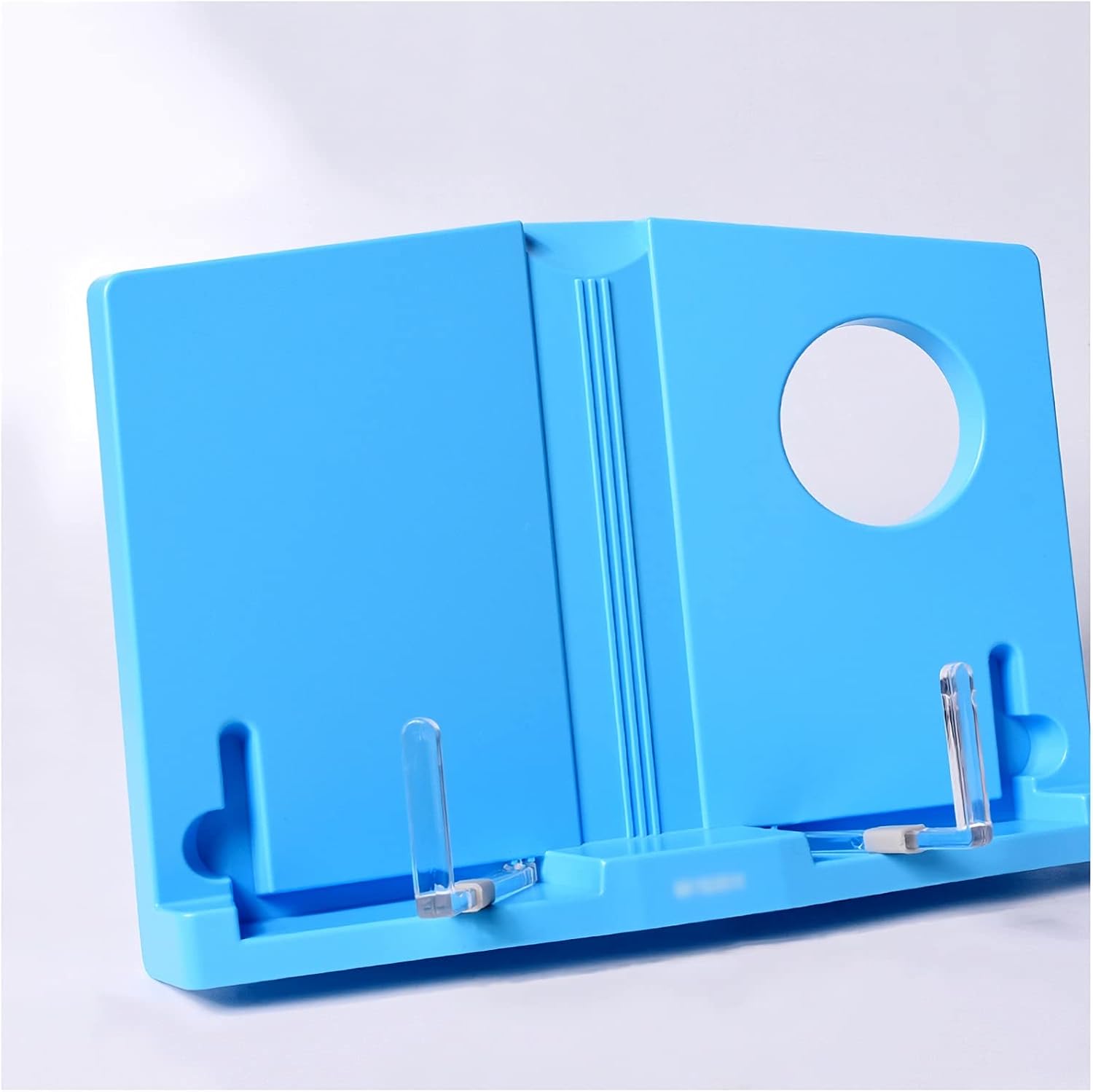 Adjustable Book Stand for Reading and Cooking Blue 11x10 inch Portable Foldable