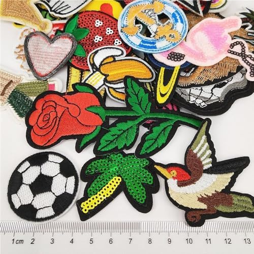 Libiline Embroidered Applique Patch DIY Set 50pcs Mixed Styles
