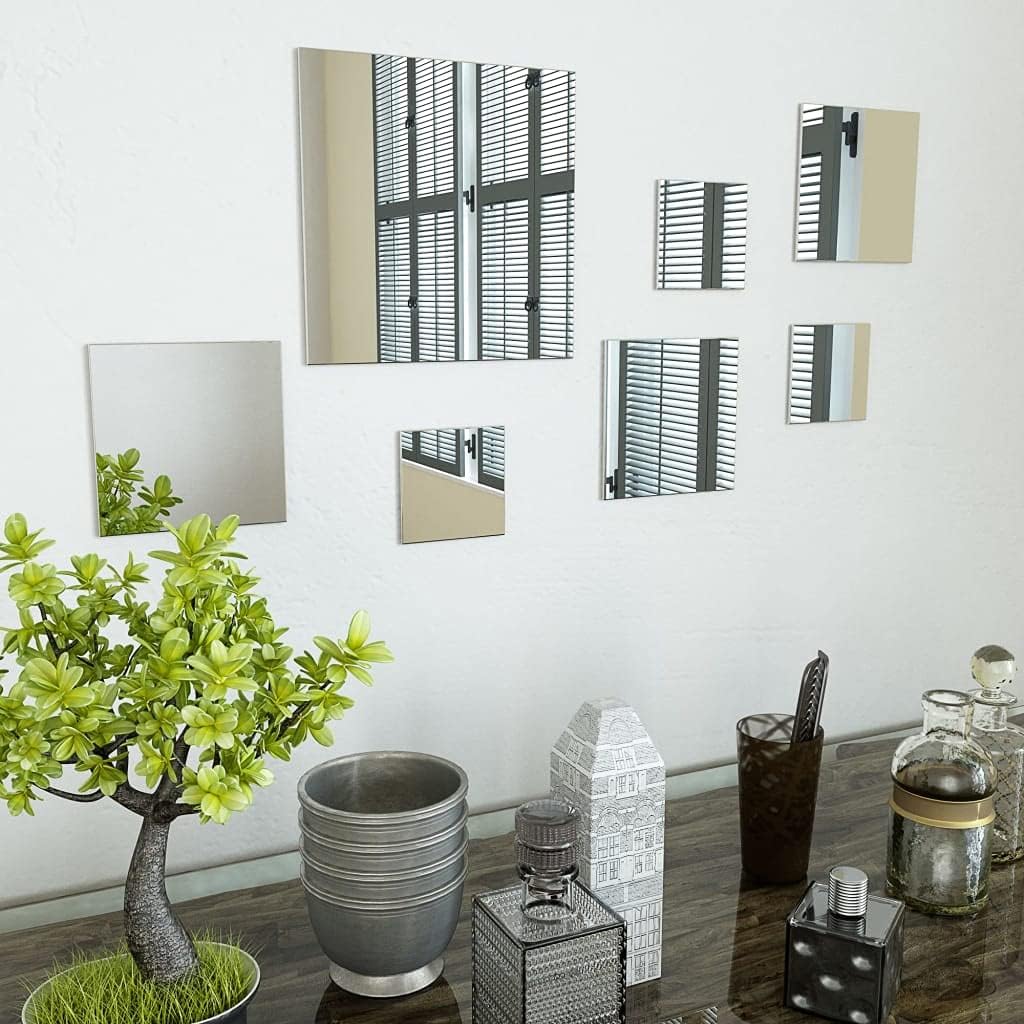 7 Piece Frameless Wall Mirror Set for Modern Home Decor