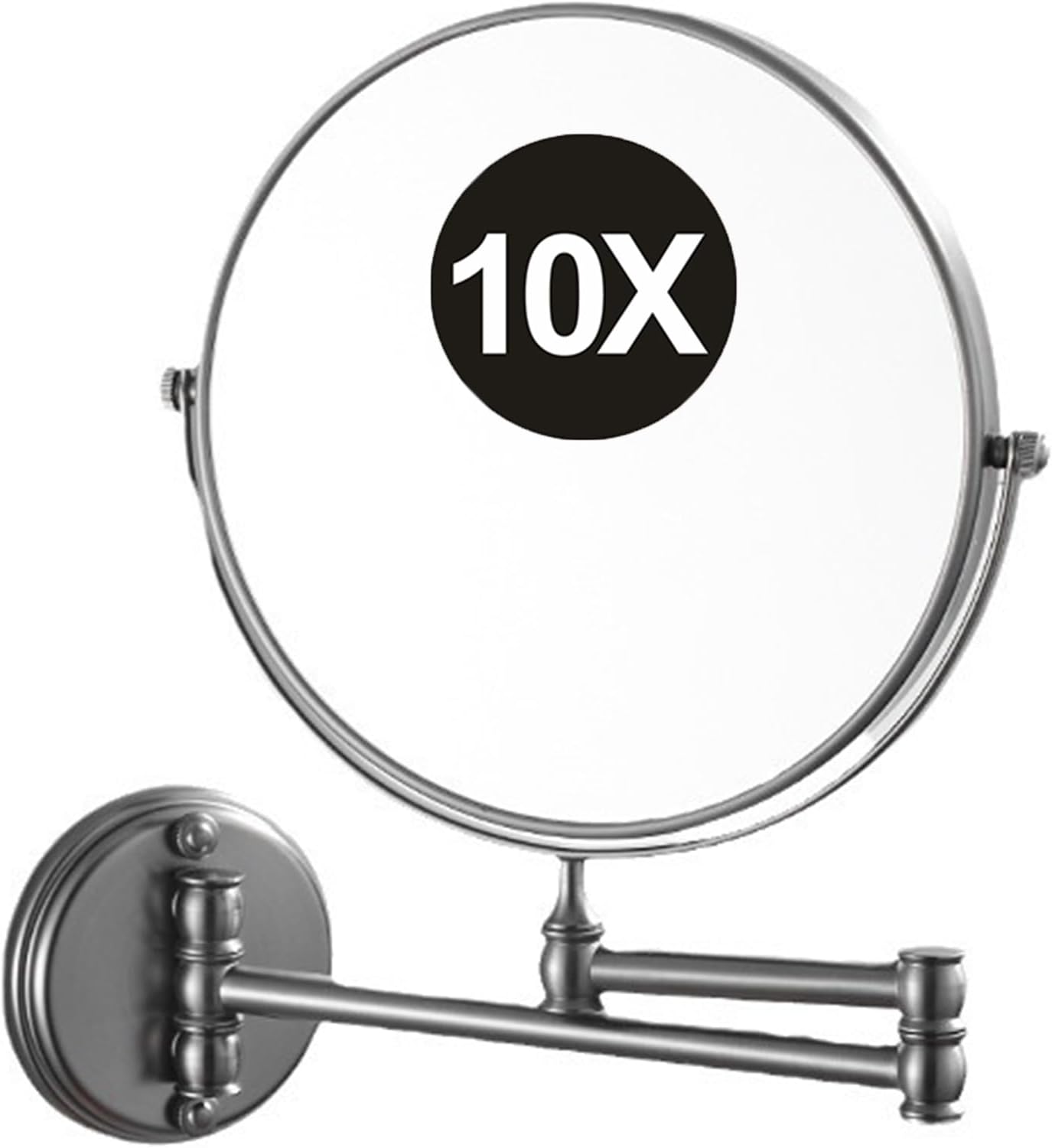 8 Double-Sided Magnifying Wall Mirror with 360 Swivel 10X HD Shaving Mirror for Bathroom