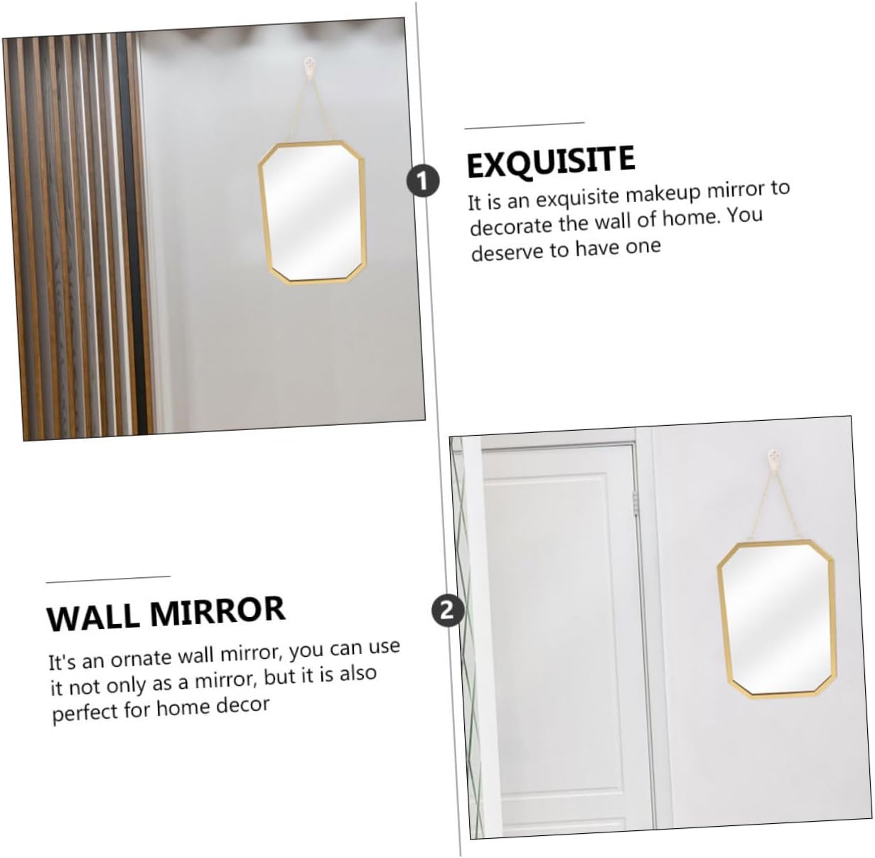 GLEAVI Wall Hanging Decorative Mirror for Bathroom Vanity Bedroom Design