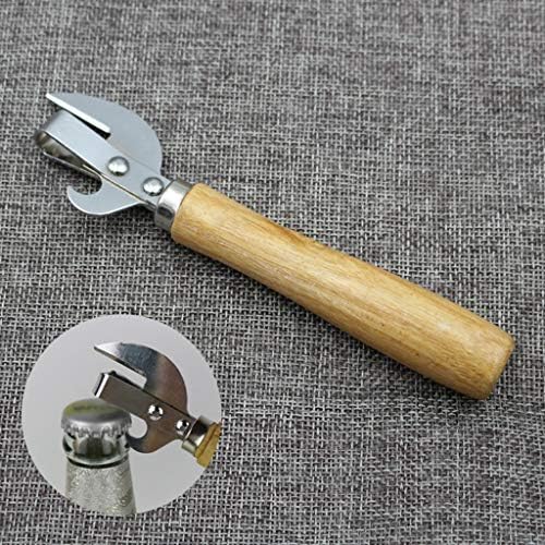 Wooden Handle Can Opener with Stainless Steel Blade