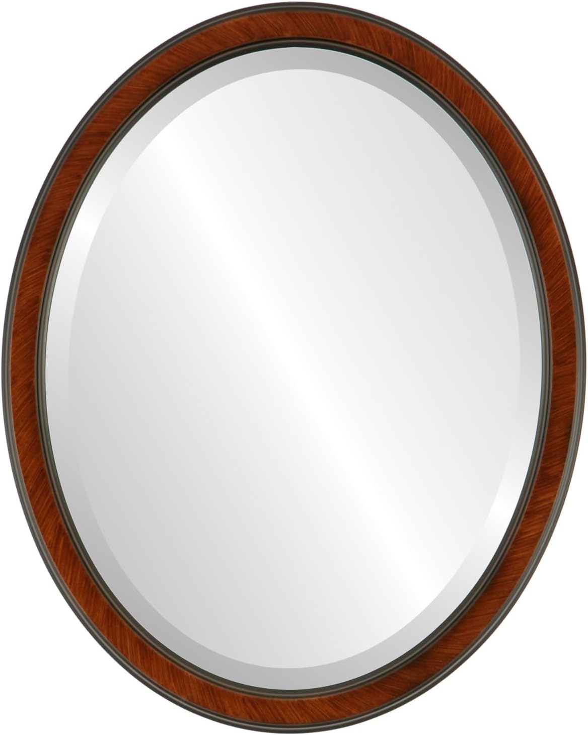OVALCREST Oval Beveled Wall Mirror - Vintage Cherry 14x18 2
