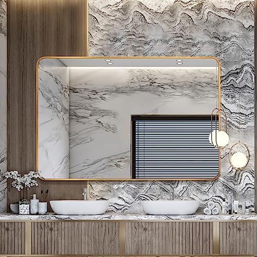DABLUE 30x40 Inch Gold Framed Bathroom Mirror