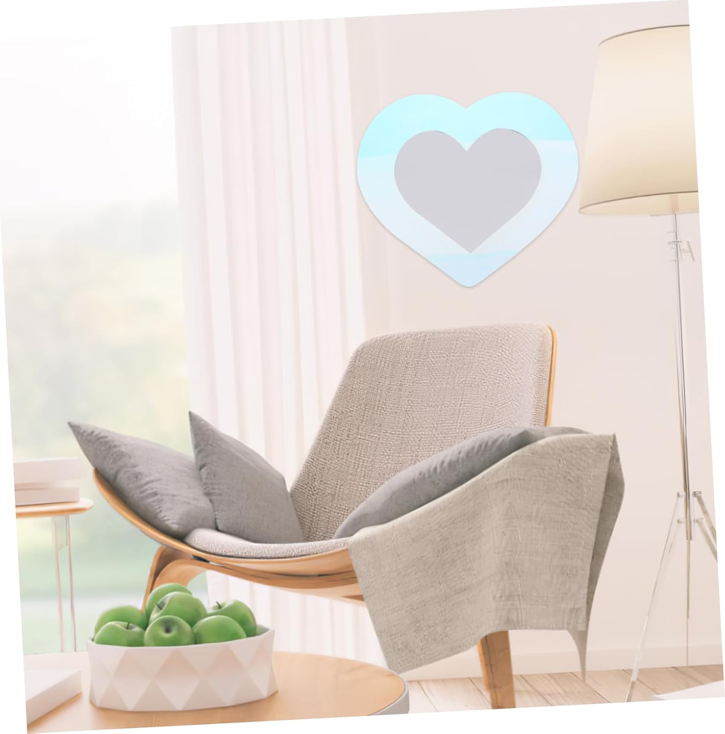 Zerodeko Heart-Shaped Wall Mirror for Decor and Vanity