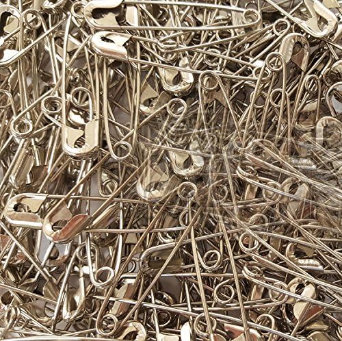NiftyPlaza Extra Large 2 Safety Pins - 200 Pack Nickel Plated Rust Resistant