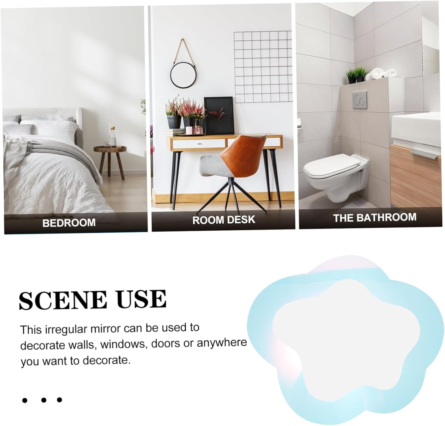 Unomor Cloud Shaped Wall Mirror with Colorful Waves