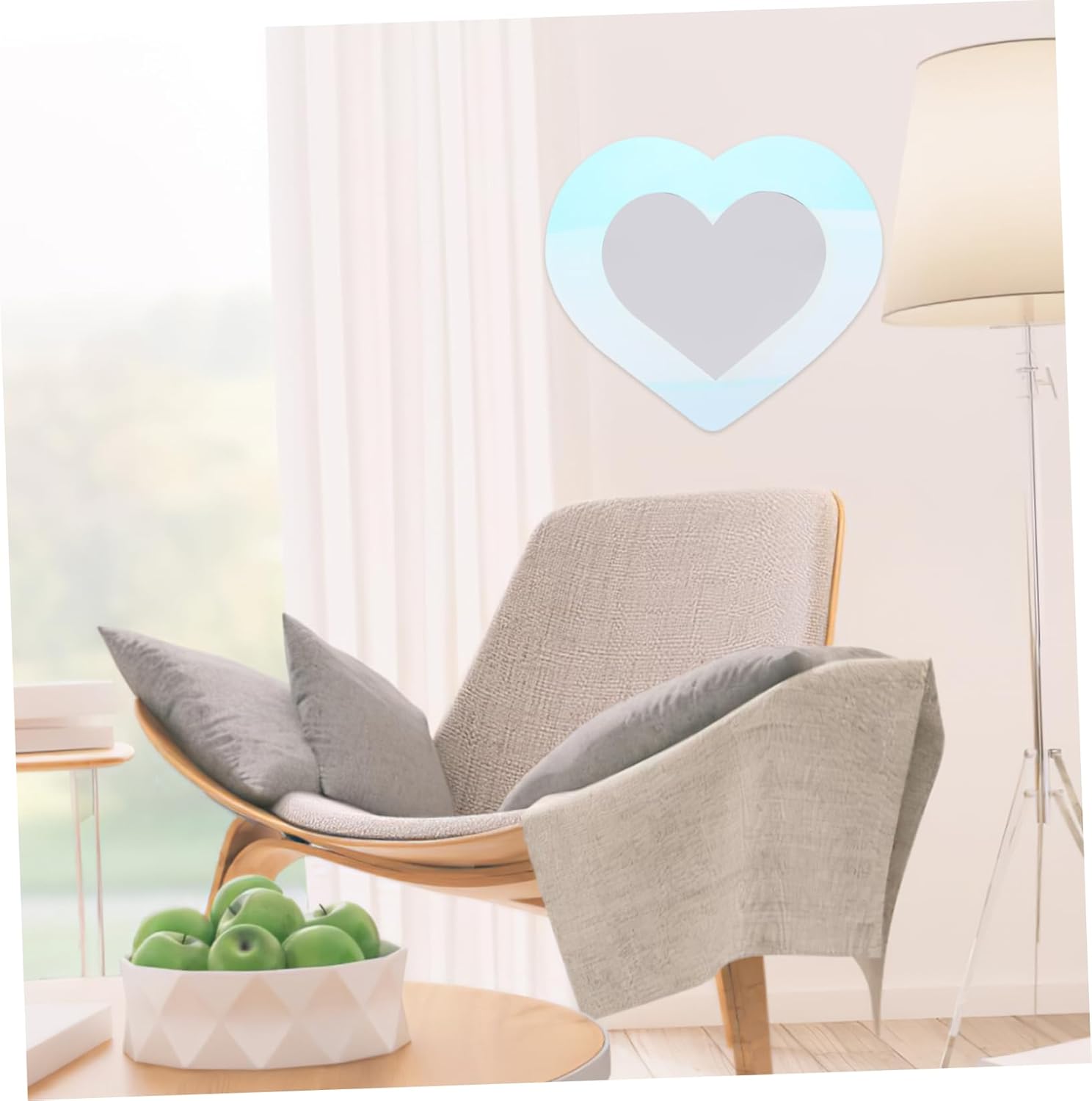 DECHOUS Wall Heart Mirror Decor Bathroom Living Room Mirror