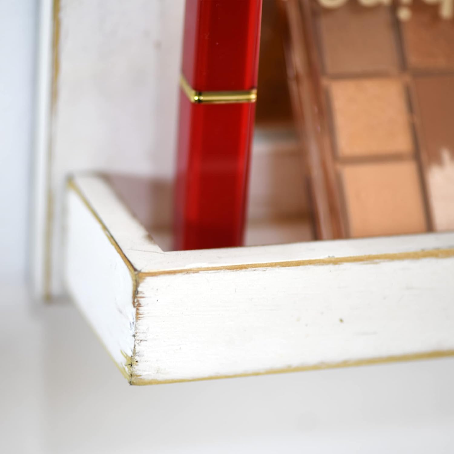 118 x 158 inch Vintage Wood Farmhouse Wall Mirror with Shelf