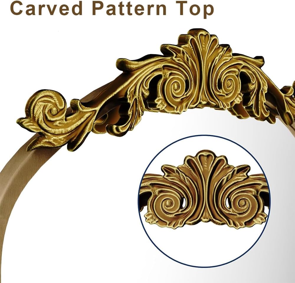 SMIROR Gold Vintage Arch Mirror 24x36 1