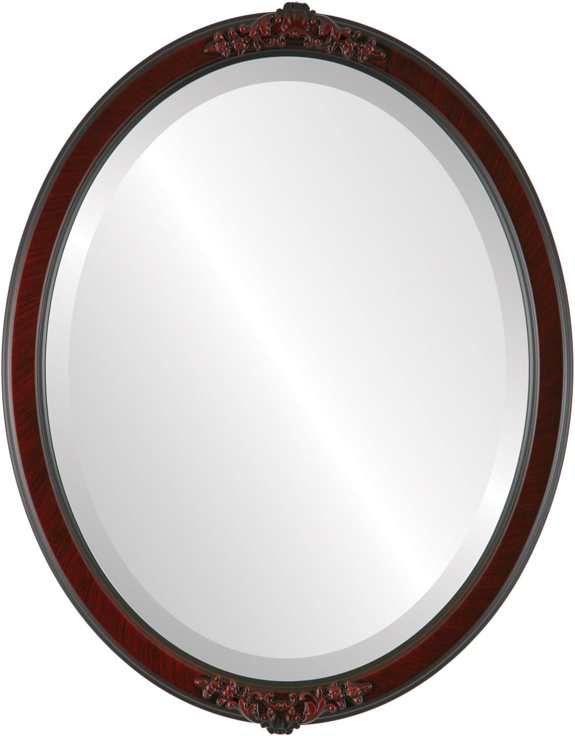 OVALCREST Oval Beveled Wall Mirror - Vintage Cherry 14x18