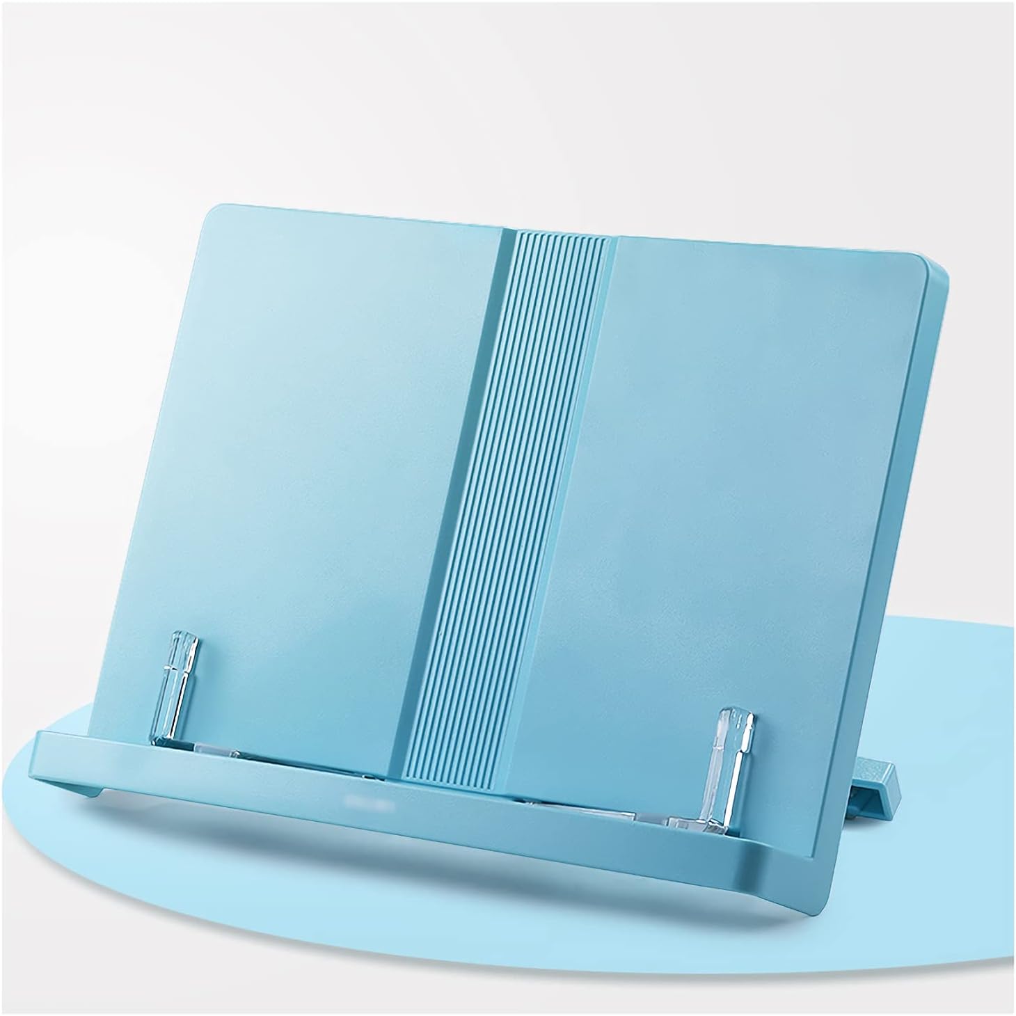 Yuidaaavzz Adjustable Book Stand for Reading and Study Portable Foldable 11x8 Inch Blue