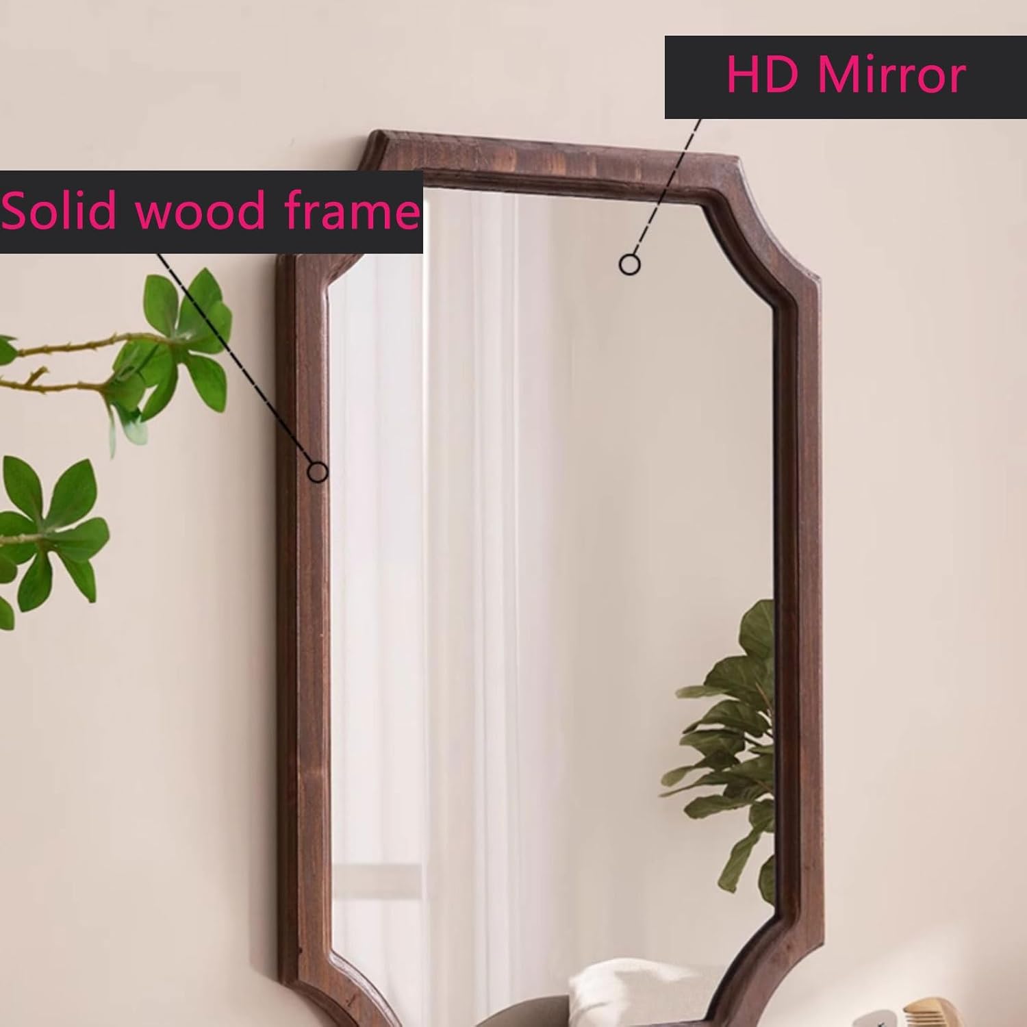 Vintage Rectangular Bathroom Mirror 345x19CM Wall Mounted Vanity Mirror