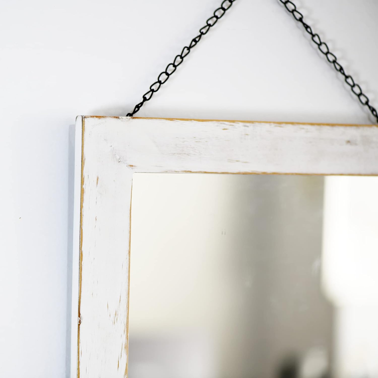 118 x 158 inch Vintage Wood Farmhouse Wall Mirror with Shelf