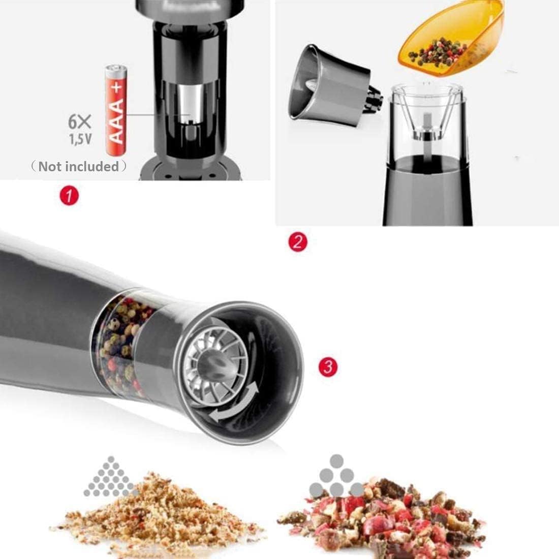 Premium Salt and Pepper Grinder Set - 2 pcs Stainless Steel with Ceramic Rotor