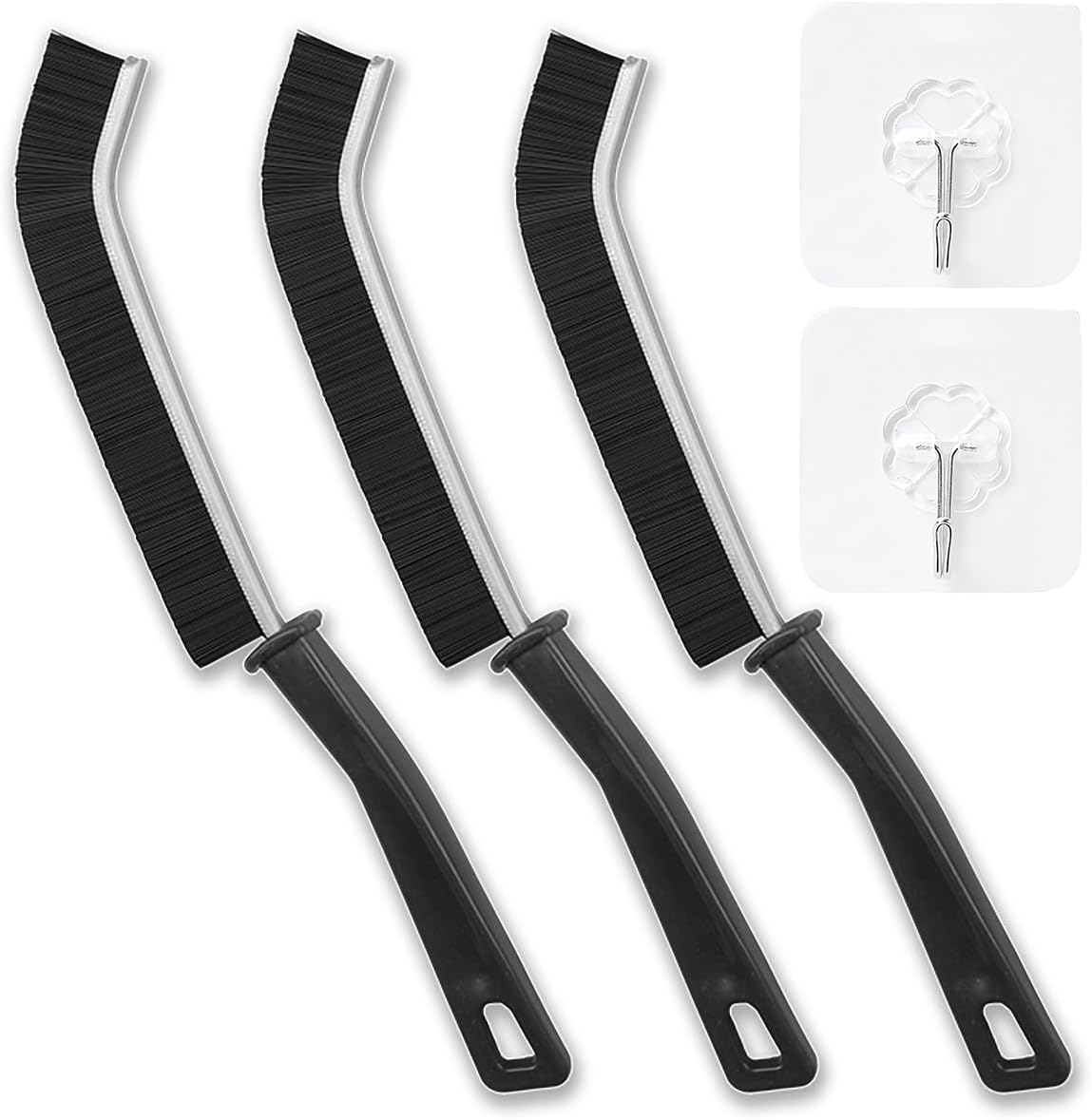 3 Pcs Crevice Cleaning Brush Set Hard Bristle Tool for Dead Corners