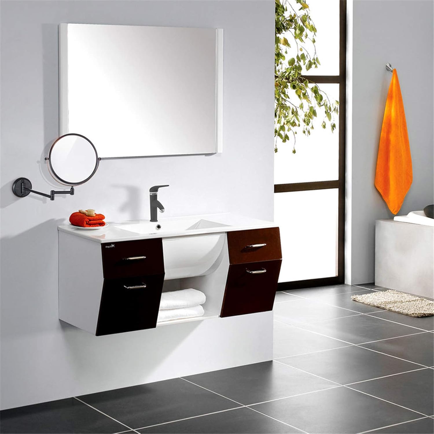 8 Double-Sided Magnifying Wall Mirror with 360 Swivel 10X HD Shaving Mirror for Bathroom