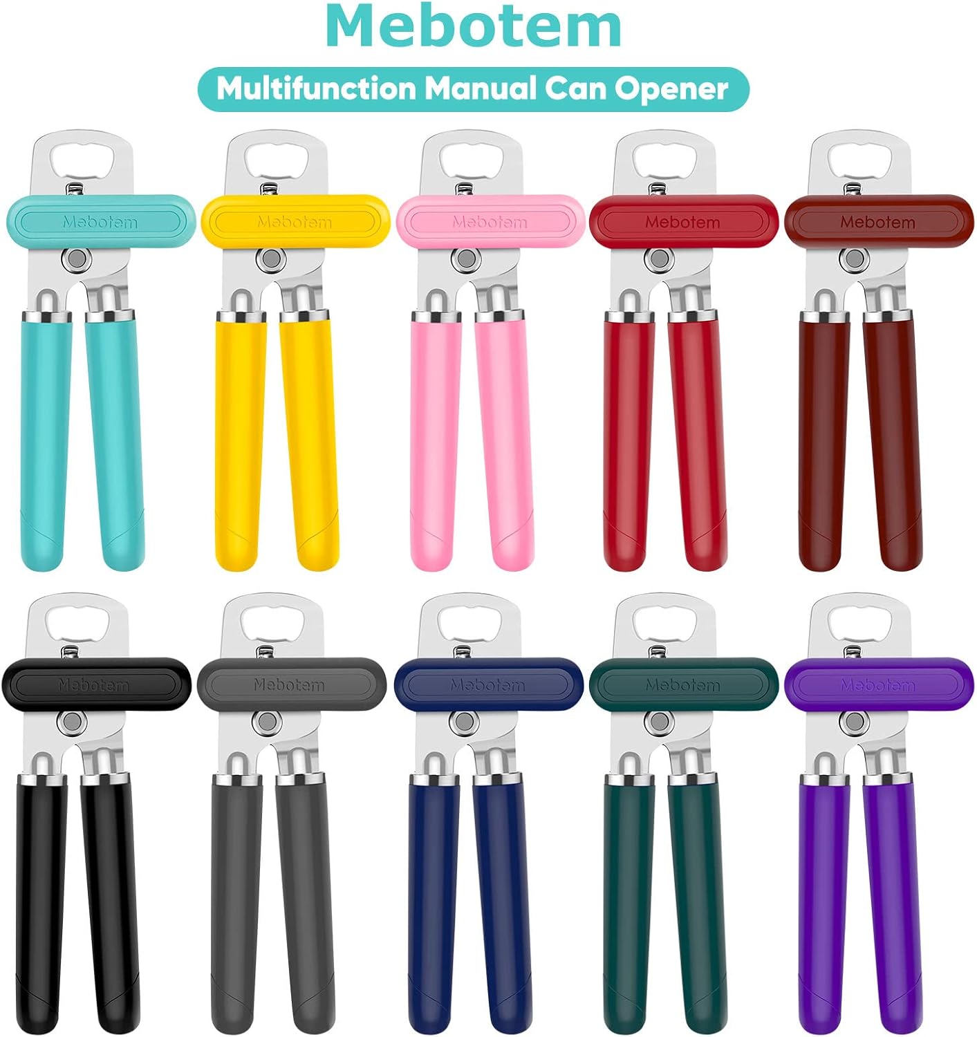Mebotem 10 Colors Manual Can Opener with Bottle Opener 1