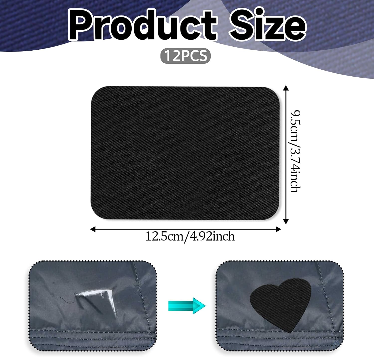 12 Pcs Premium Iron-on Patches for Denim Repair and Clothing Decor
