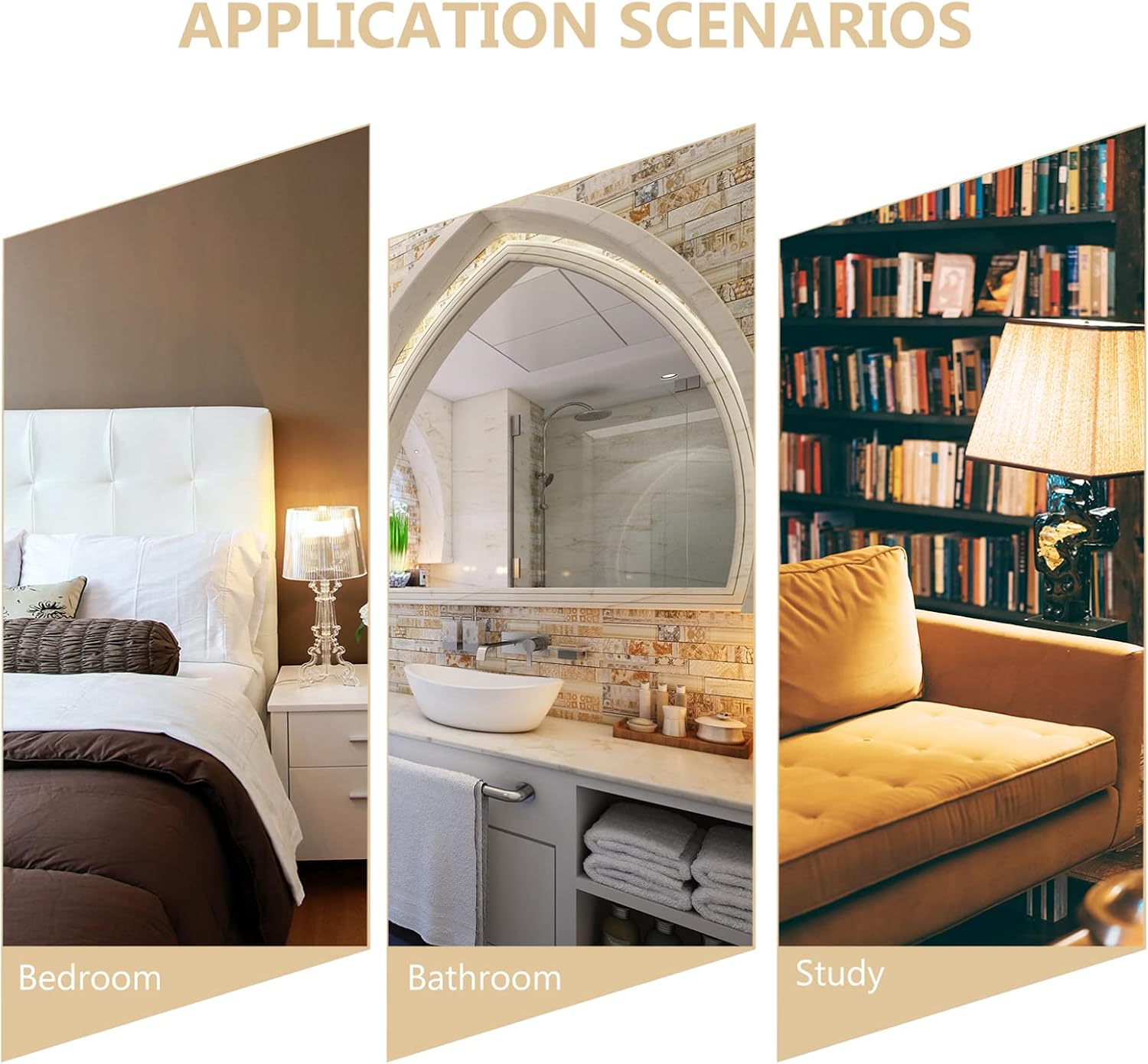 Veemoon Wall Hanging Round Mirror 10x15 Gold Frame with Chain for Home Decor