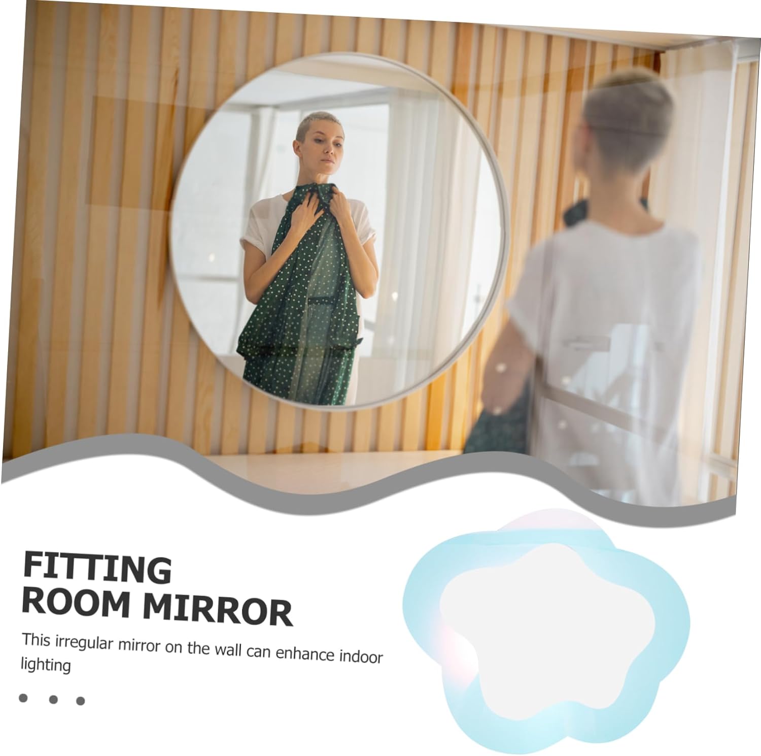 Unomor Cloud Shaped Wall Mirror with Colorful Waves